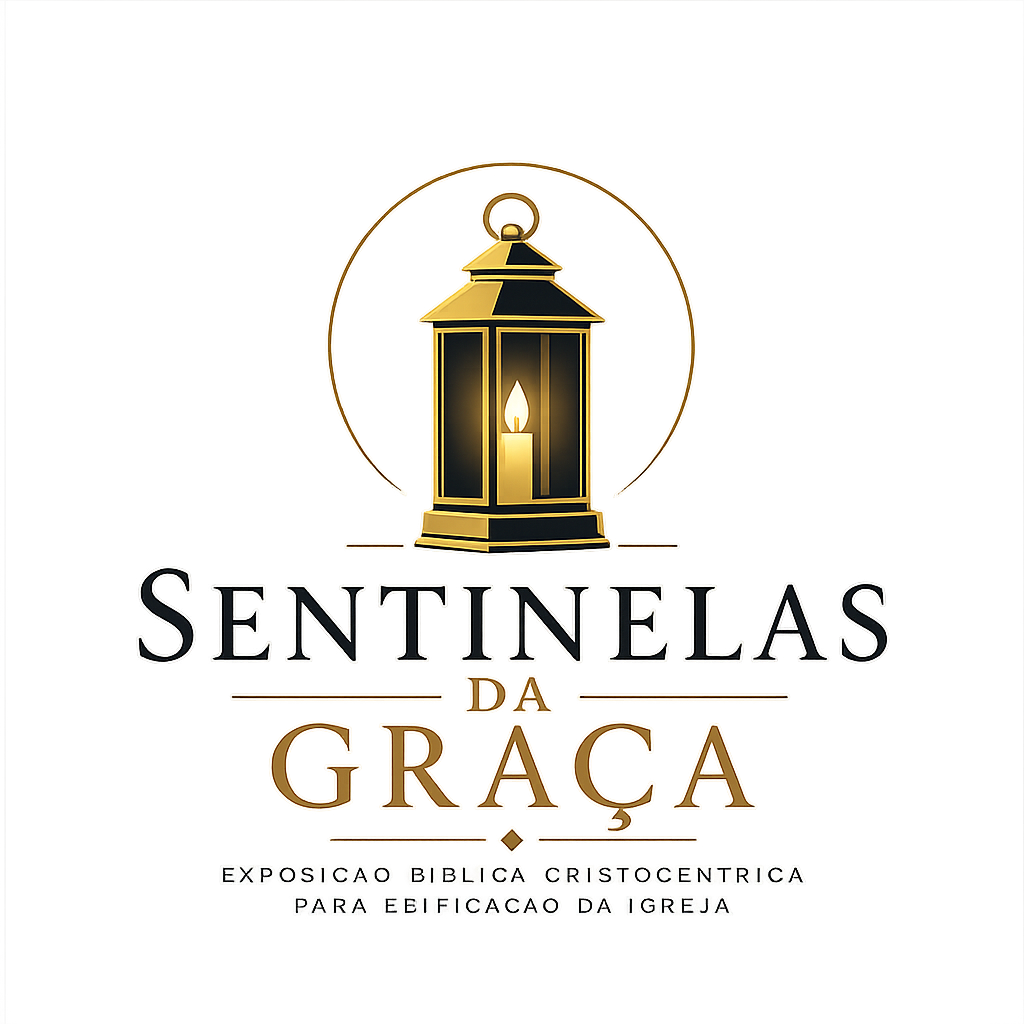 Logotipo Sentinelas da Graça — lanterna dourada com a inscrição do nome e a tagline Exposição Bíblica Cristocêntrica para Edificação da Igreja.